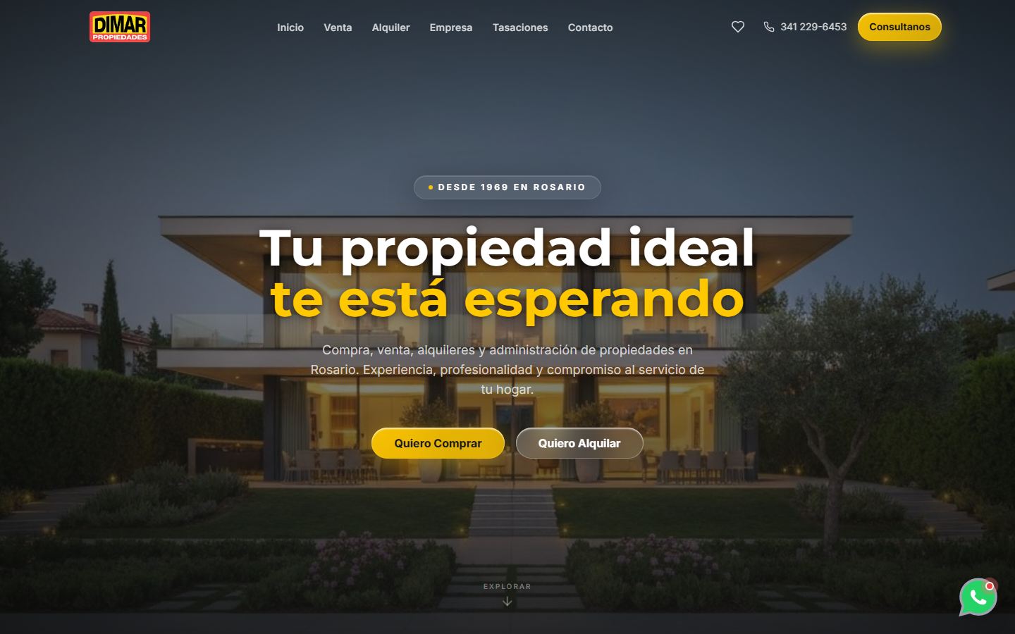 Captura del sitio de dIMAR Propiedades