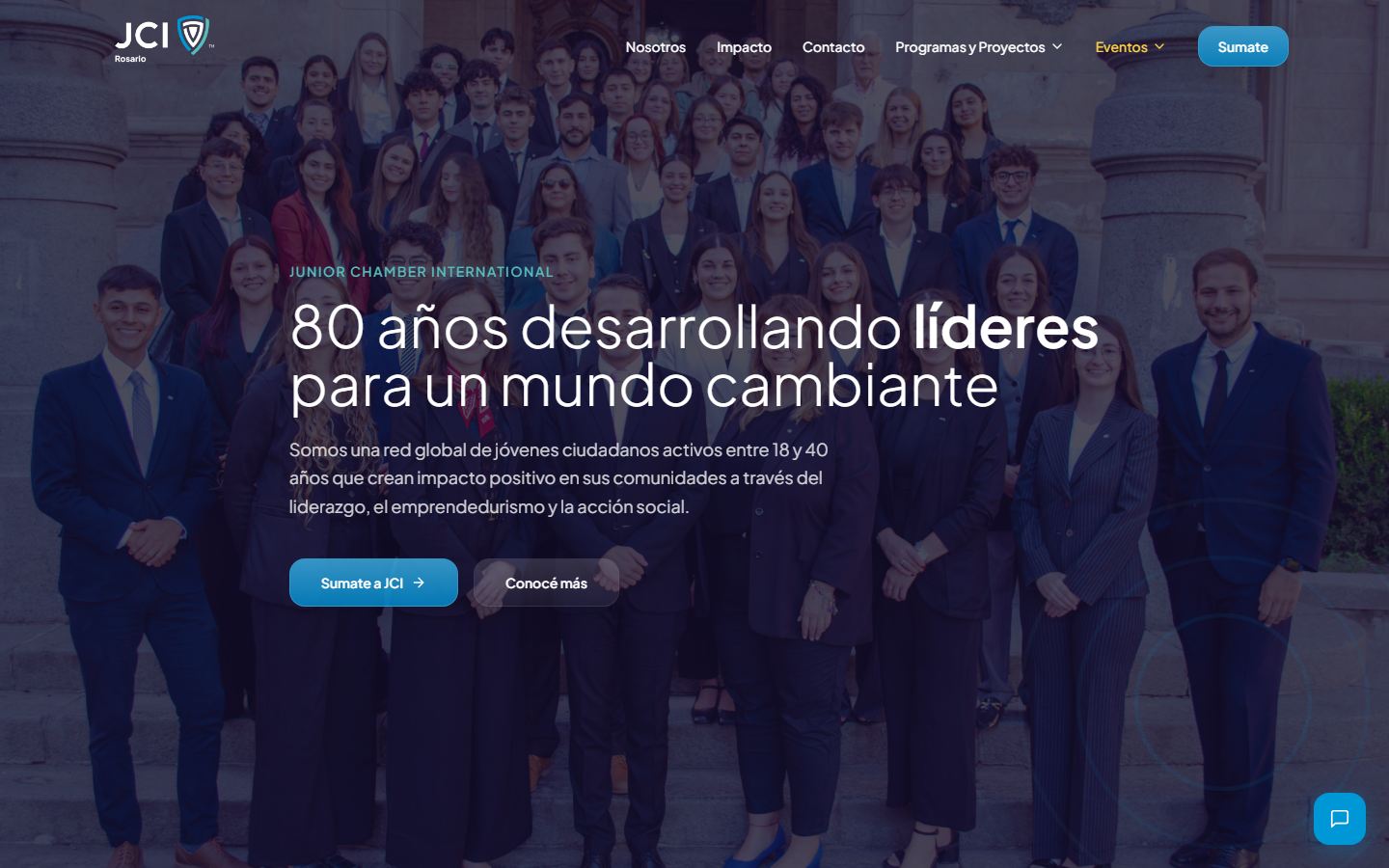 Captura del sitio de JCI Rosario